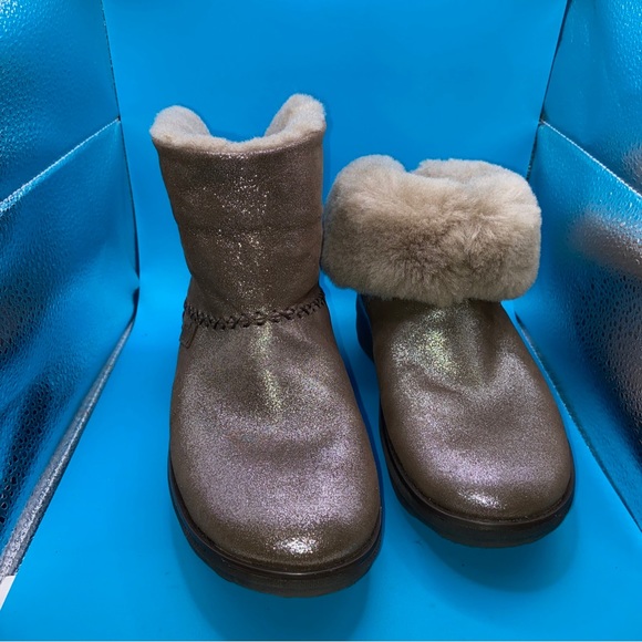 FitFlop MUKLUK SHORTY III Ladies Comfortable  Brown Shimmer Ankle Boots, Sz. 5US - Picture 6 of 9